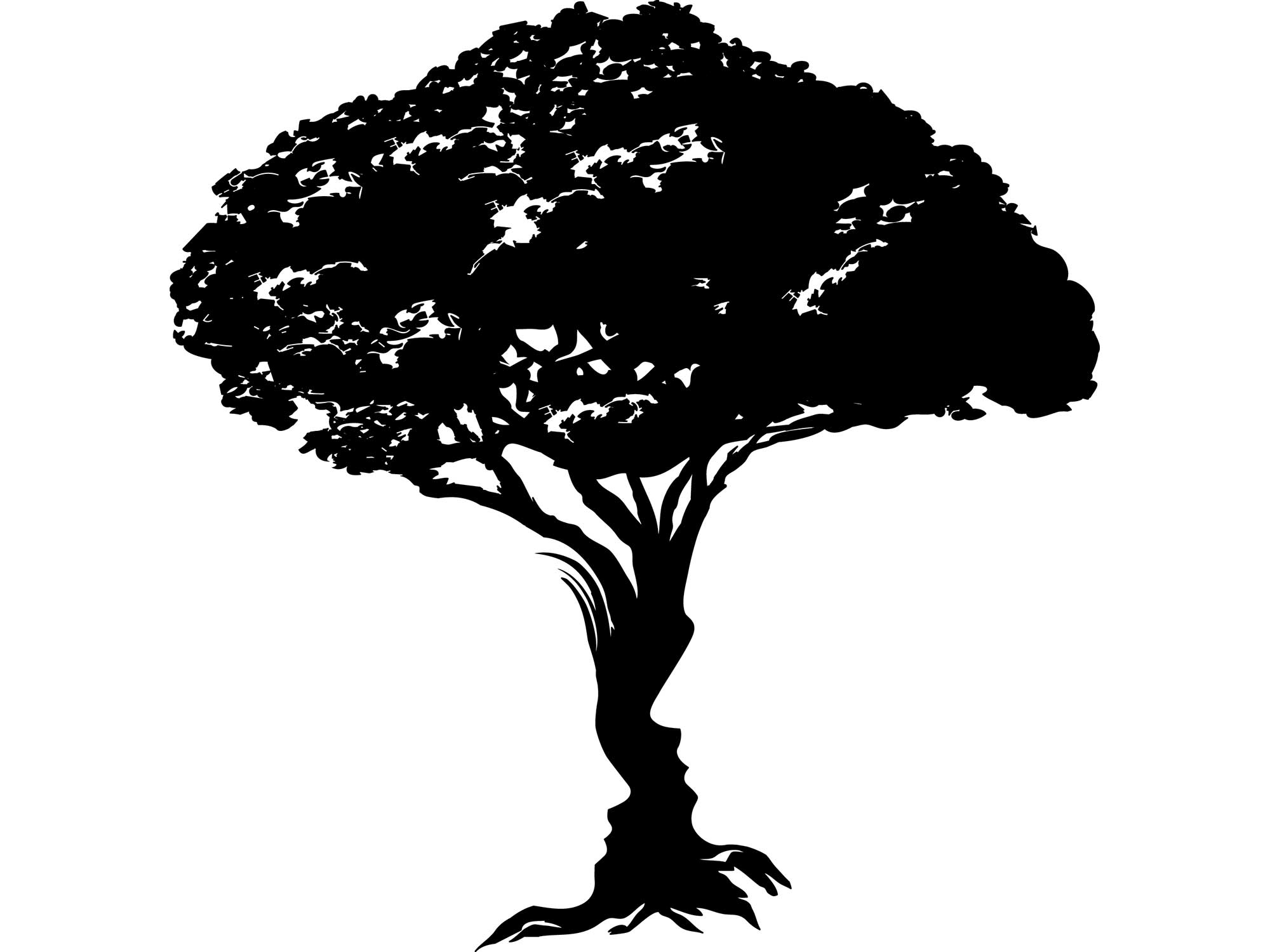 Иллюзия дерево с лицами